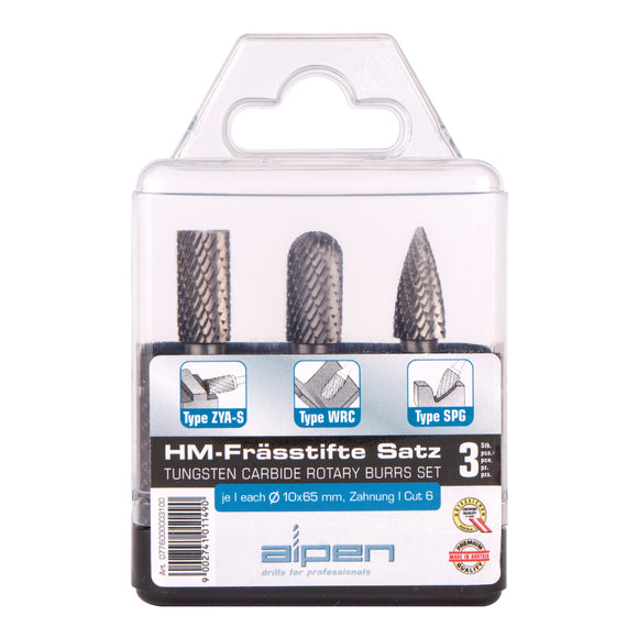 Image of a Alpen Tungsten Burr Set 3Piece