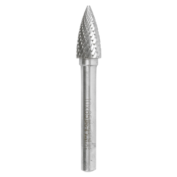 Image of a Alpen TC Rotary Burr 10mm Arc Pointed Nose For Hard Metals