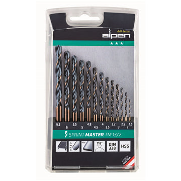 Image of a Alpen HSS Sprint Master Drill Bit Set 13 Piece  1.5-6.5 3.2+4.8 Tm13-2
