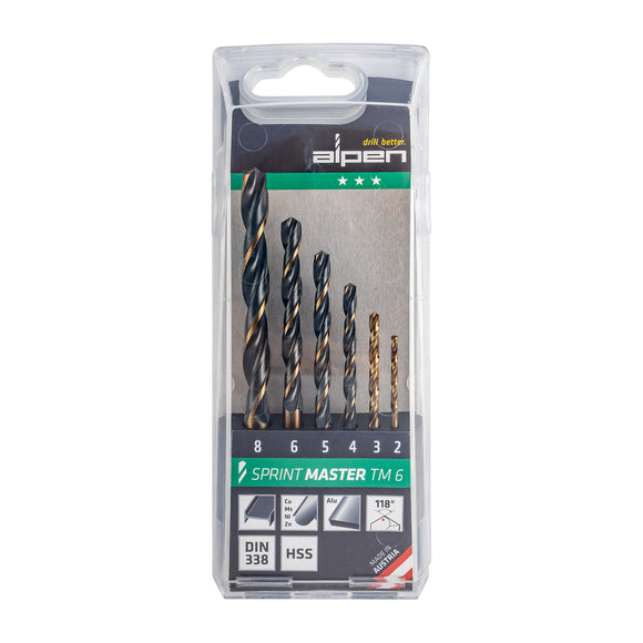 Image of a Alpen Sprint Master Tm6 6-Pcs 2 - 3 - 4 - 5 - 6 - 8mm HSS Set