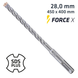 Image of a Alpen Force X 28.0 X 450/400 SDS-Plus Rebar Rebar Drill Bit X4 Cutting Edges