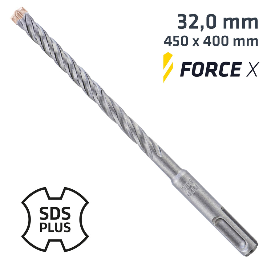 Image of a Alpen Force X 32.0 X 450/400 SDS-Plus Rebar Drill Bit X4 Cutting Edges