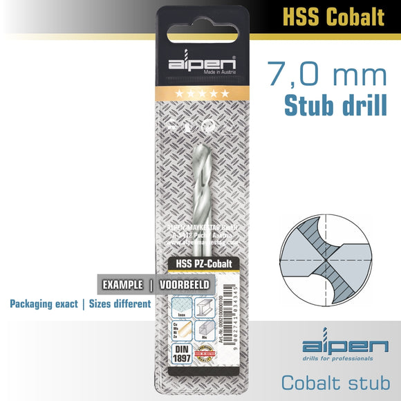 Image of a Alpen Cobalt Drill Bit Short Pouch 7.0mm
