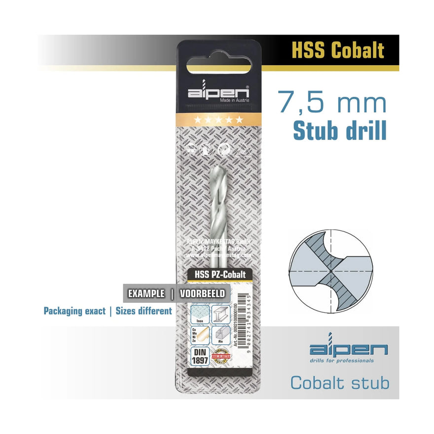 Alpen Cobalt Drill Bit Short Pouch 7.5mm - image 01