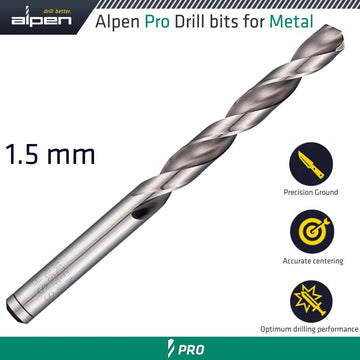 Image of a Alpen Pro 1.5mm HSS Drill Din 338 Rn 135 With Split Point Bulk
