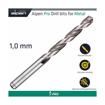 Alpen Pro 1.0mm HSS Drill Din 338 Rn 135 With Split Point Bulk - image 01