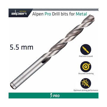 Alpen Pro HSS 5.5mm Drill Din 338 Rn 135  With Split Point Bulk - image 01