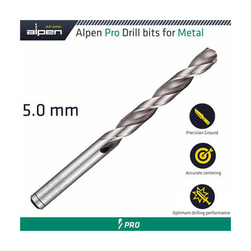Alpen Pro 5.0mm HSS Drill Din 338 Rn 135 With Split Point Bulk - image 01