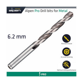 Alpen Pro 6.2 mm HSS Drilll Din 338 Rn 135 With Split Point Bulk - image 01
