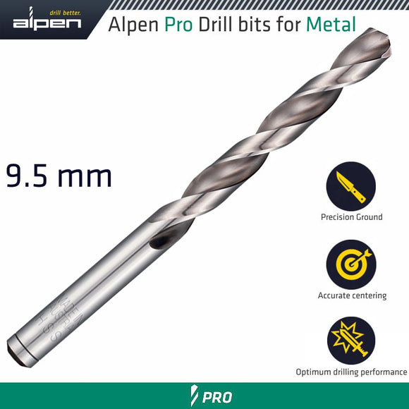 Image of a Alpen Pro HSS Drill Din 338 Rn 135  With Split Point 9.5mm Bulk