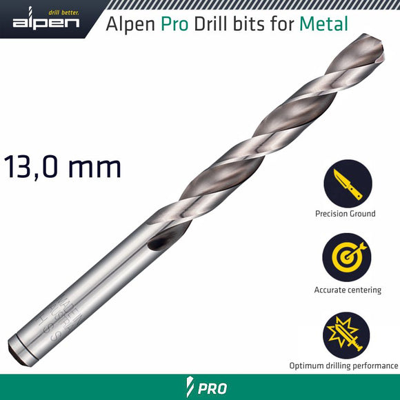 Image of a Alpen Pro HSS Drill Din 338 Rn 135  With Split Point 13.0mm Bulk