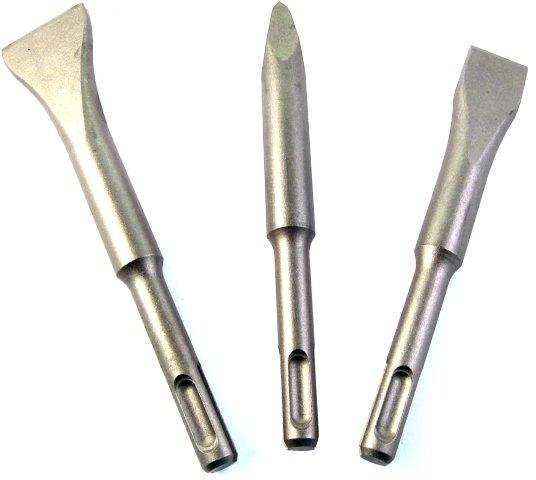 Image of a Alpen SDS Short Chisel Set Plastic Tube Point X140mm Flat 20X140 Wide 30X140