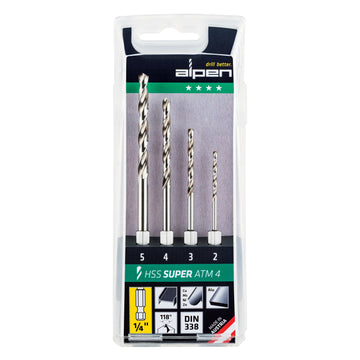 Image of a Alpen Hex Shank Set HSS For 4 Piece 2.3.4.5mm