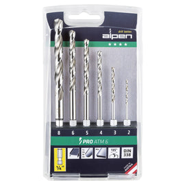 Image of a Alpen Hex Shank HSS Pro Set 6 Piece 2 3 4 5 6 8mm