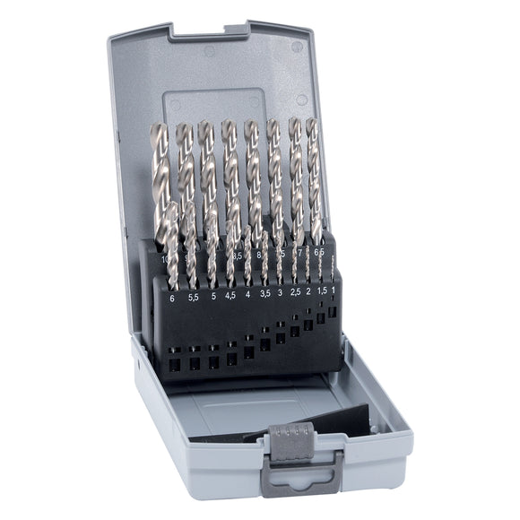 Image of a Alpen HSS Cobalt Drill Bit Set 19 Piece 1.0-10.0mm X 0.5mm In Plastc Case