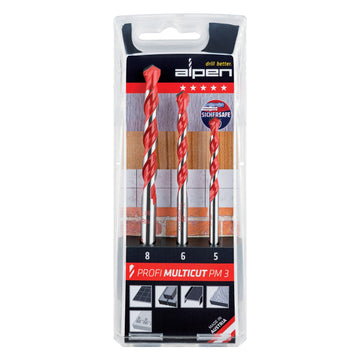 Image of a Alpen Multicut Drill Bit Set 3 Piece 5.6.8 mm