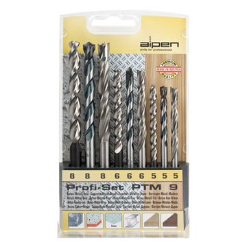 Image of a Alpen 9 Pce Set Wood.HSS Super And Masonry 5mm-6mm And 8mm