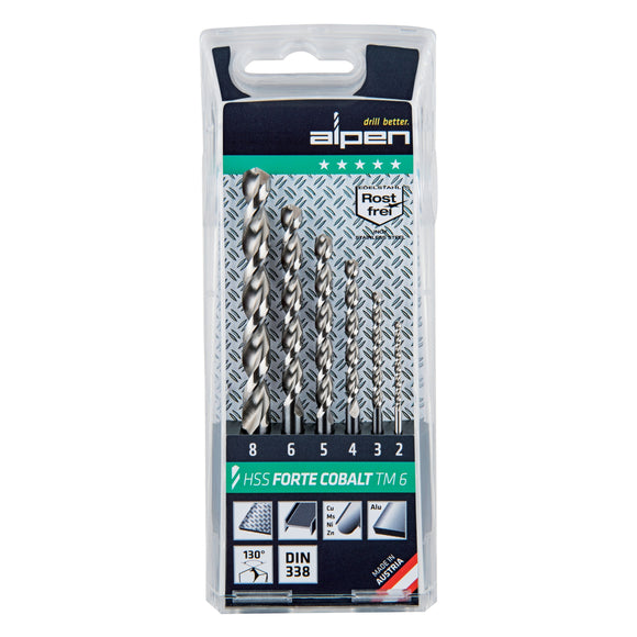 Image of a Alpen Cobalt Drill Bit Set 6 Piece 2-8mm