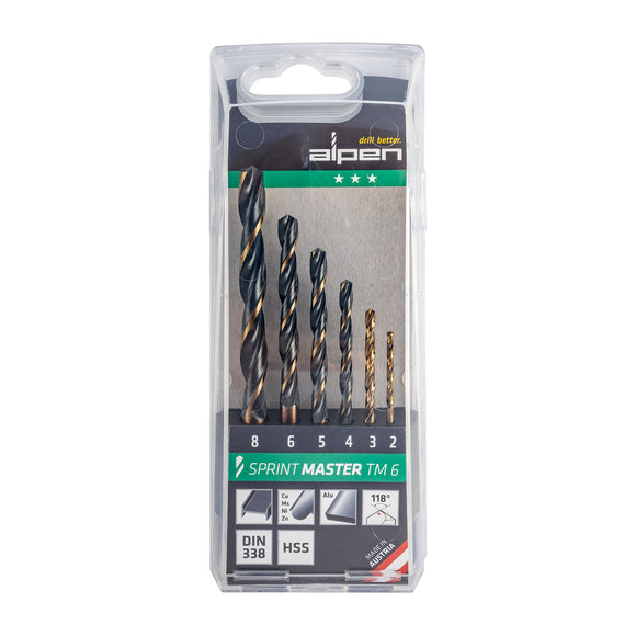 Image of a Alpen Sprint Master Tm6 6-Pcs 2 - 3 - 4 - 5 - 6 - 8mm HSS Set