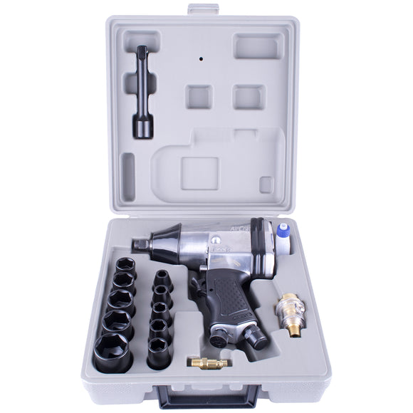 Image of an AirCraft Air Impact Wrench 1/2' 17 Piece Kit Single Hammer