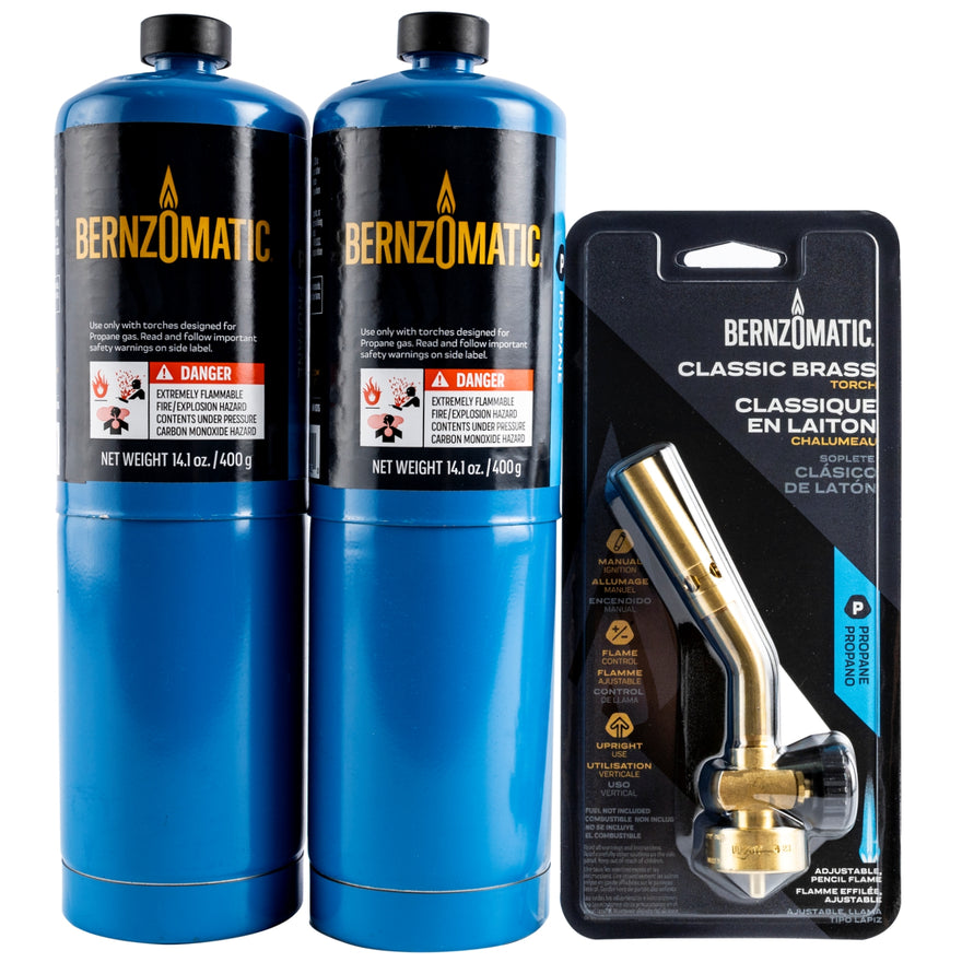 Image of a COMBO PACK 2 X PROPANE CYLINDER C/W PENCIL FLAME TORCH