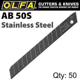 Image of a Olfa Blades Stainless Steel 50/Pack 9mm