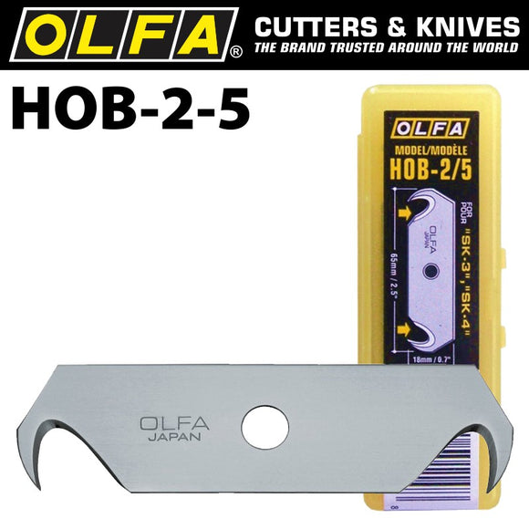Image of a Olfa Hook Blades For SK3 SK4 Utc1 5 Pack Plastic Case