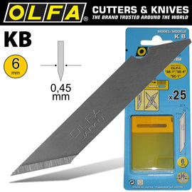 Image of a Olfa Blades Kb 25/Pack 6mm