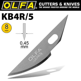 Image of a Olfa Art Curved Carving Blade 5/Pack 8mm