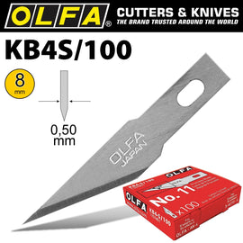 Image of a Olfa Precision Art Blade 100 Blades Per Pack 8mm