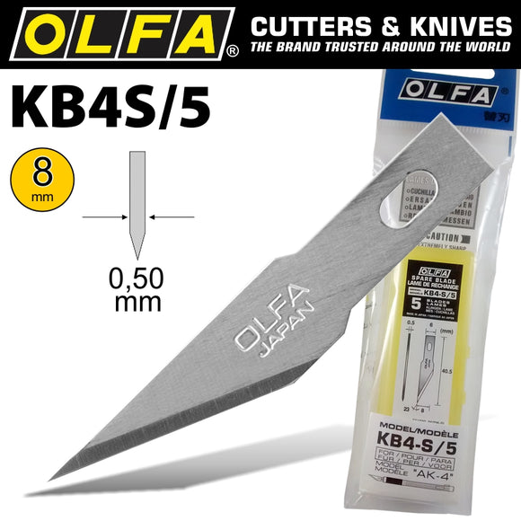 Image of a Olfa Precision Art Blade 5/Pack 8mm
