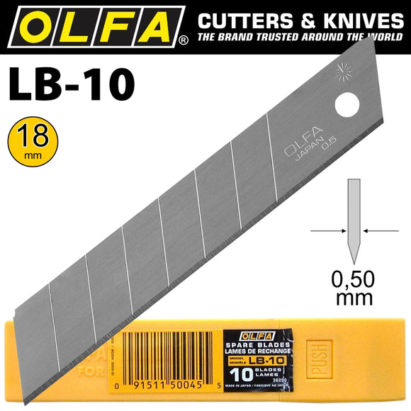 Image of a Olfa Blades LB-10 10/Pack 18mm