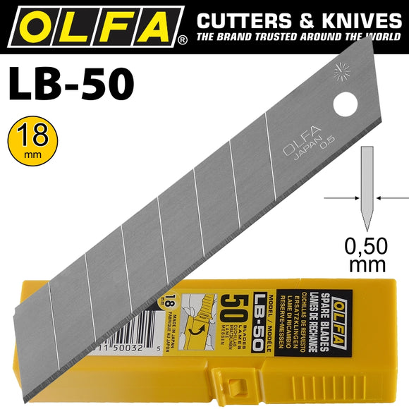 Image of a Olfa Blades Lb-50 50/Pack 18mm