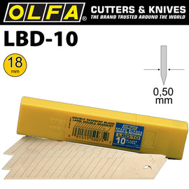 Image of a Olfa Double Segmented Heavy Duty Blades Lbd-10 10/Pack 18mm