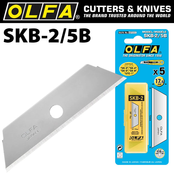 Image of a Olfa Blades SKB-2 5 Pack For Utc1 Cutter 17.5mm SK4