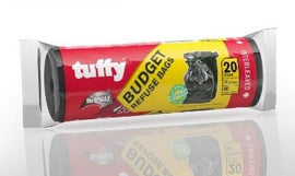 image of Tuffy Budget Black Bag on Roll 20 Pack Perforated
