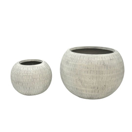 Image of a CASA CALORE BOSA BALL Flower Pots & Planters, Lightweight 13.5kg Set 2  1