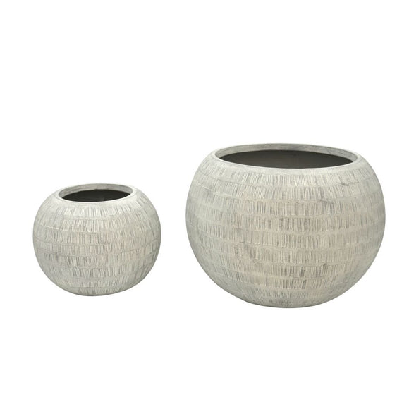 Image of a CASA CALORE BOSA BALL Flower Pots & Planters, Lightweight 13.5kg Set 2  1