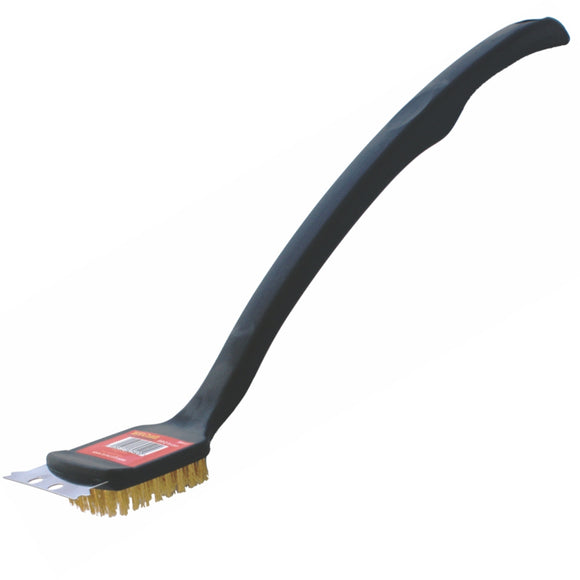 Image of a Tork Craft BBQ Braai Brass Wire Brush 450mm Handle 18' TCW