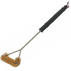 Image of a Tork Craft BBQ Braai Brass Wire Brush Three Sided 530mm Handle 21' TCW