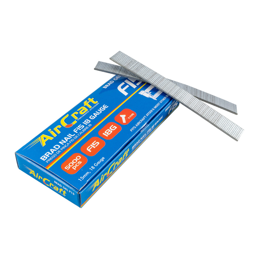 Image of an AirCraft Brad Nail 18G 15mm Pack of 5000 for AT0001