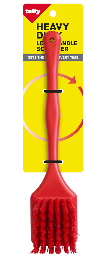 image of Tuffy Hygiene Brush Long Handle Hard Red 12 Pack