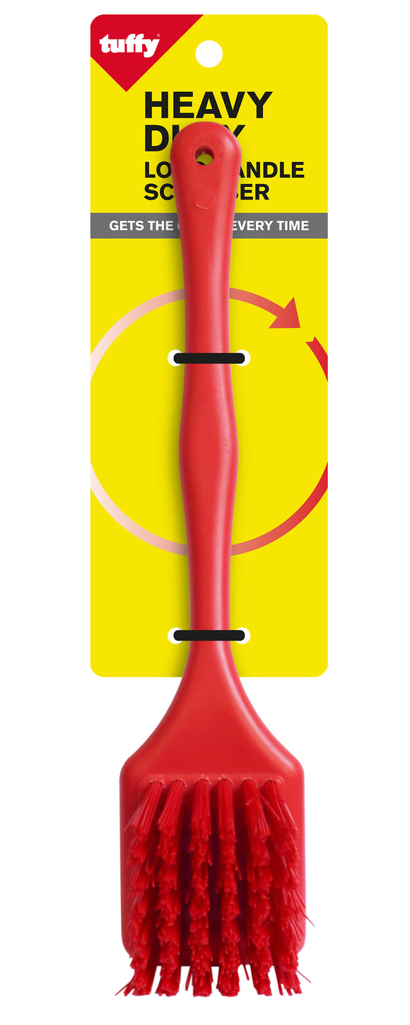 image of Tuffy Hygiene Brush Long Handle Hard Red 12 Pack