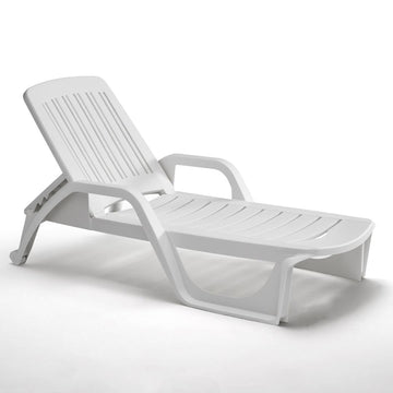 Image of a ECONOFURN Bica Zanzibar Sun/Pool Lounger - White 1