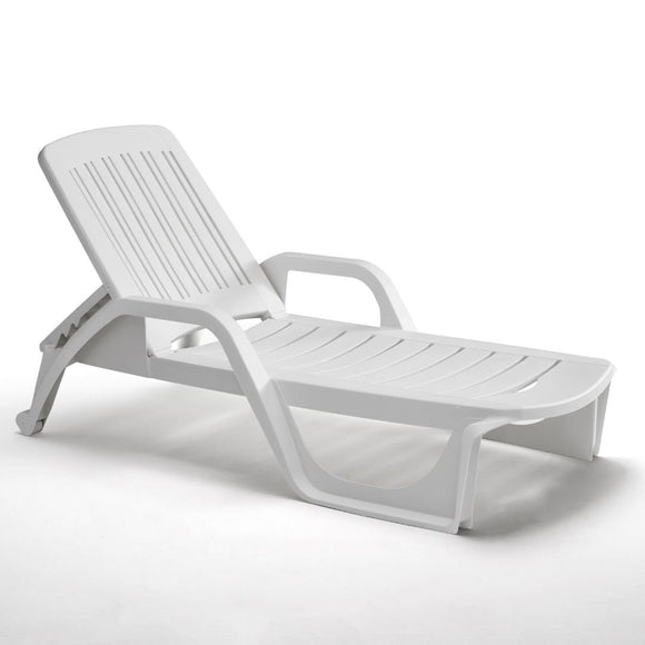Image of a ECONOFURN Bica Zanzibar Sun/Pool Lounger - White 1