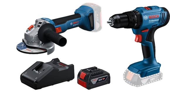 Bosch Cordless Drill GSB 183-Li and Grinder GWS 18V-8 Combo incl Battery 4.0A and Charger