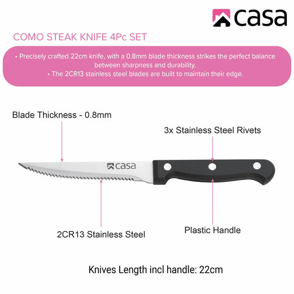 Casa Como 4Pc Steak Knife Set