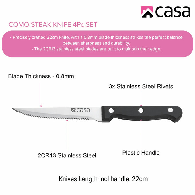 Casa Como 4Pc Steak Knife Set