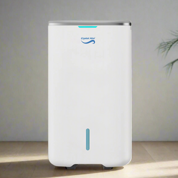 Image of a Crystal Aire 8L Desiccant Dehumidifier – Efficient Moisture Control for Every Season out of packaging