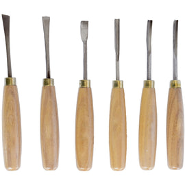 Image of a Tork Craft Chisel Set Wood Carving 6 Piece Wooden Box